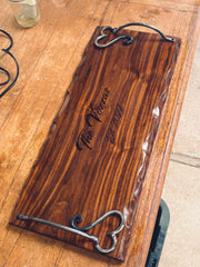 Charcuterie Board, 24” long, Serving Tray, Meat and Cheese Board, Large Charcuterie with Handles & Non-Slip Feet