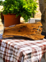 XLarge Olive Wood Charcuterie Board With Live Edge and Italian Handles