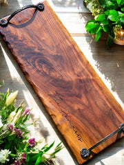 BLACK WALNUT Charcuterie Board With Handles - 2ft long