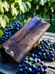 Large charcuterie board, engraved cutting board, Walnut, live edge, personalized wedding gift, ￼