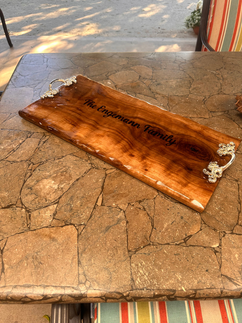 Large charcuterie board, engraved cutting board, Walnut, live edge, personalized wedding gift, ￼