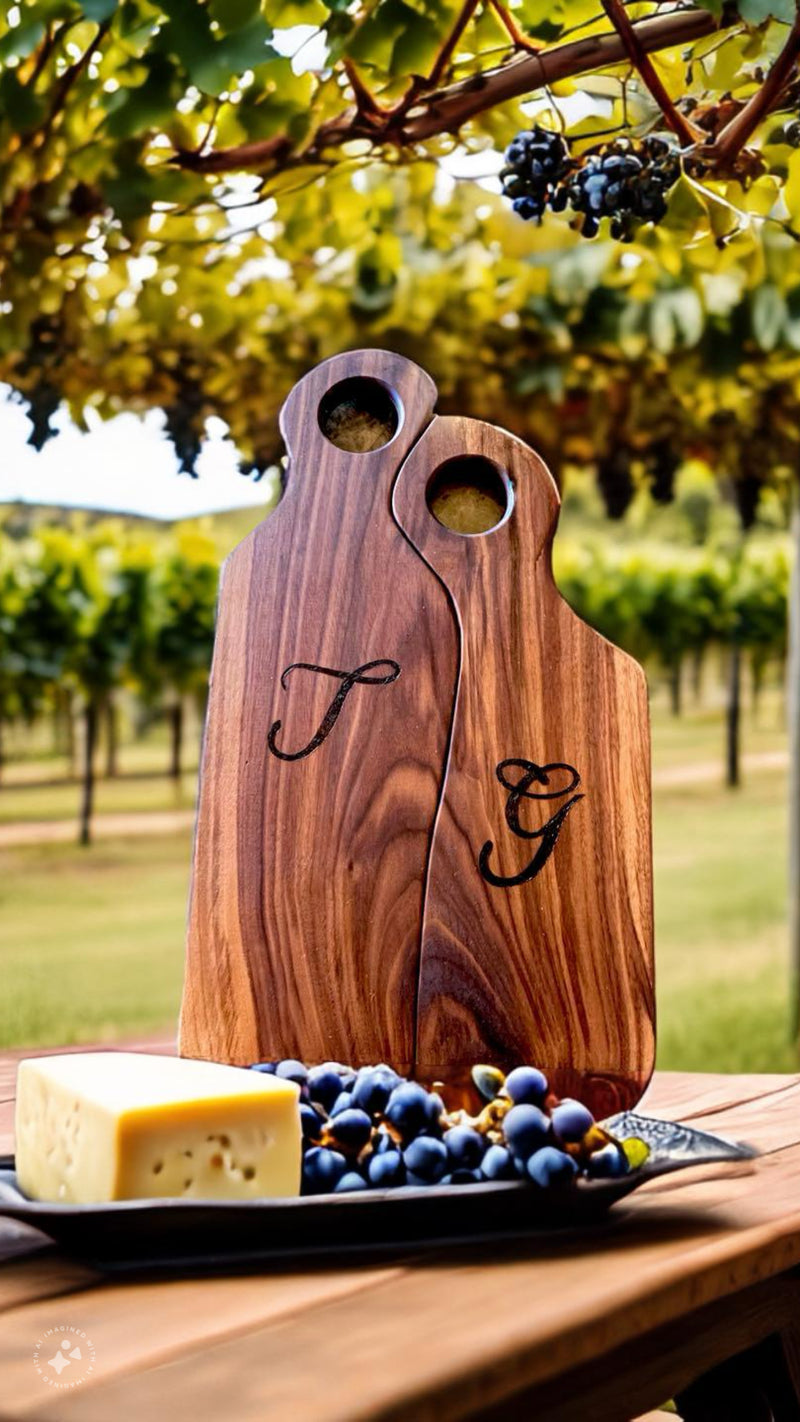 Couples charcuterie boards. Romeo and Juliet boards. Great wedding gift, housewarming, gift, lovers gift.
