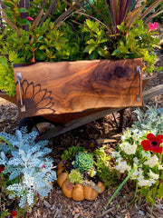 (Copy) Large BLACK WALNUT Charcuterie Board, Sunflower, Serving Tray, Meat and Cheese Board, Handles & Non-Slip