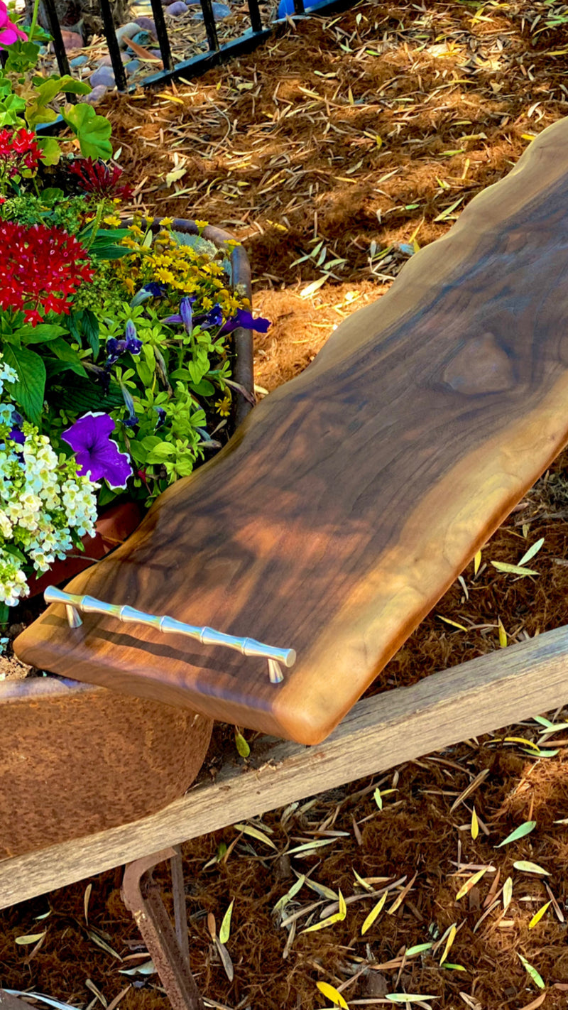 Extra large grazing board. Butter Board, Extra large charcuterie board-Live edge serving board-Personalized housewarming gift-Custom wooden wedding gift-Italian handles. .