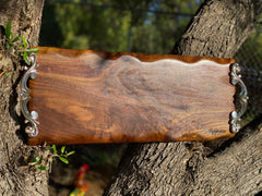 Large Charcuterie Board with Handles. 24” x 9”. Stunning piece with amazing coloring. Great wedding, graduation, retirement, baby shower party!