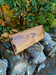 Extra large charcuterie board-Live edge serving board-Personalizable housewarming gift-Custom wooden wedding gift-Italian handles. Christmas.