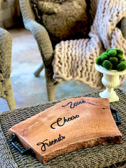 Large charcuterie board two sided. Cutting board/cheeseboard/antipasto Board. Engraved with Italian handles